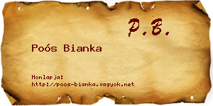Poós Bianka névjegykártya